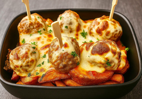 Frites de boulettes de viande Italienne aux 3 fromages