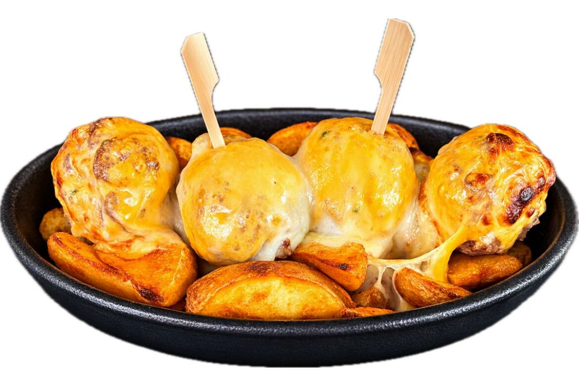 Frites de boulettes de viande Italienne aux 3 fromages